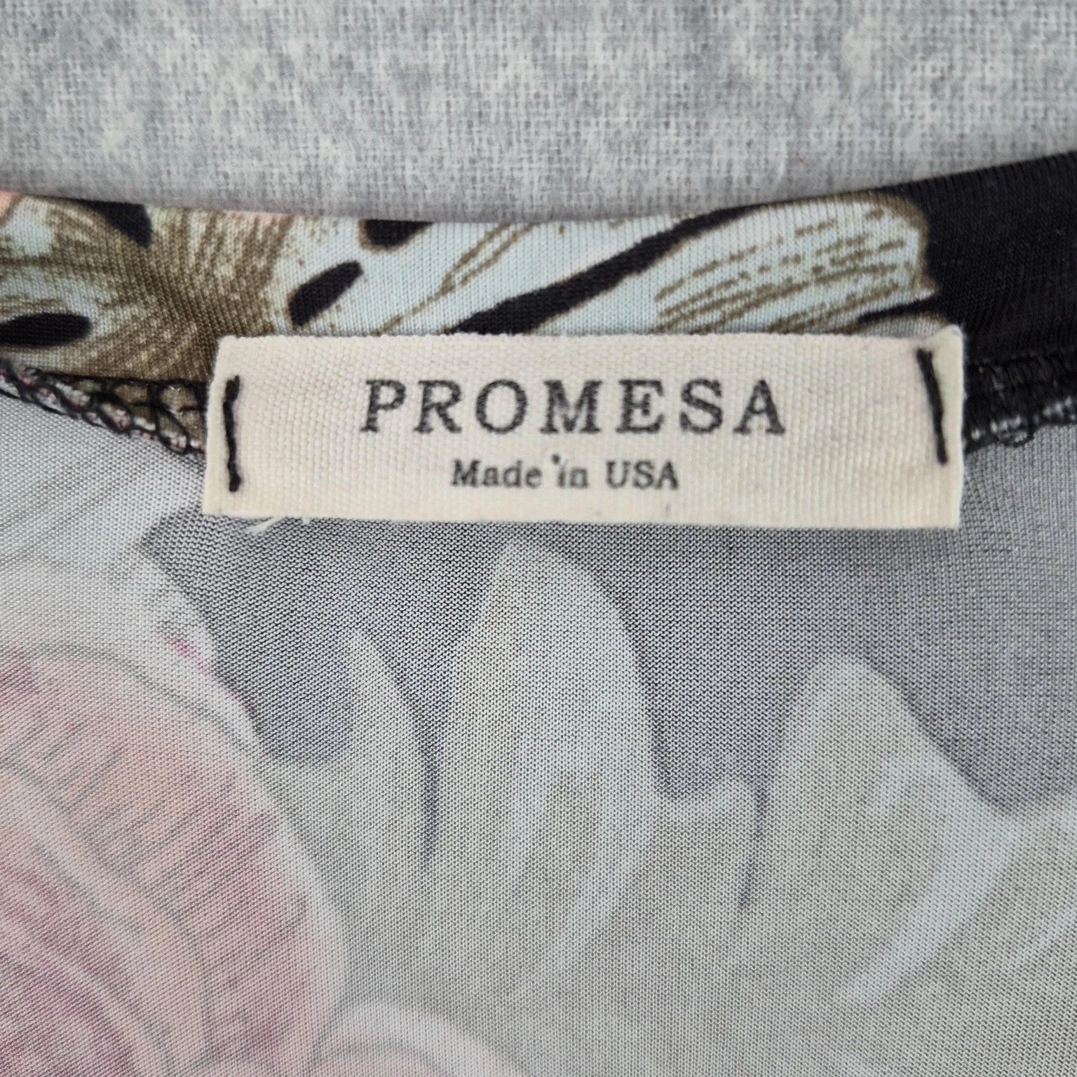 Vintage Promesa Dress Medium Romantic Black Floral Midi Fit Flare Pockets Boho