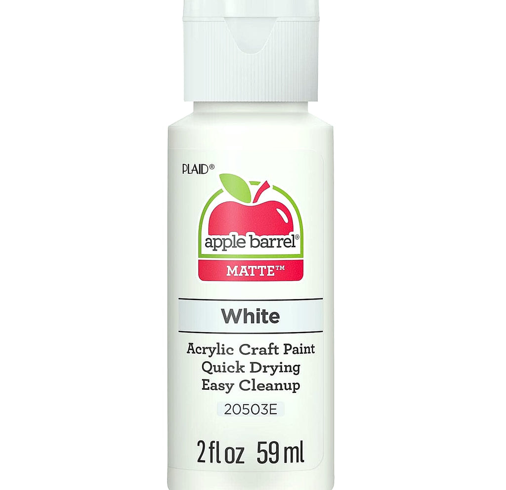 Apple Barrel Acrylic Paint White 2oz Matte Finish Craft