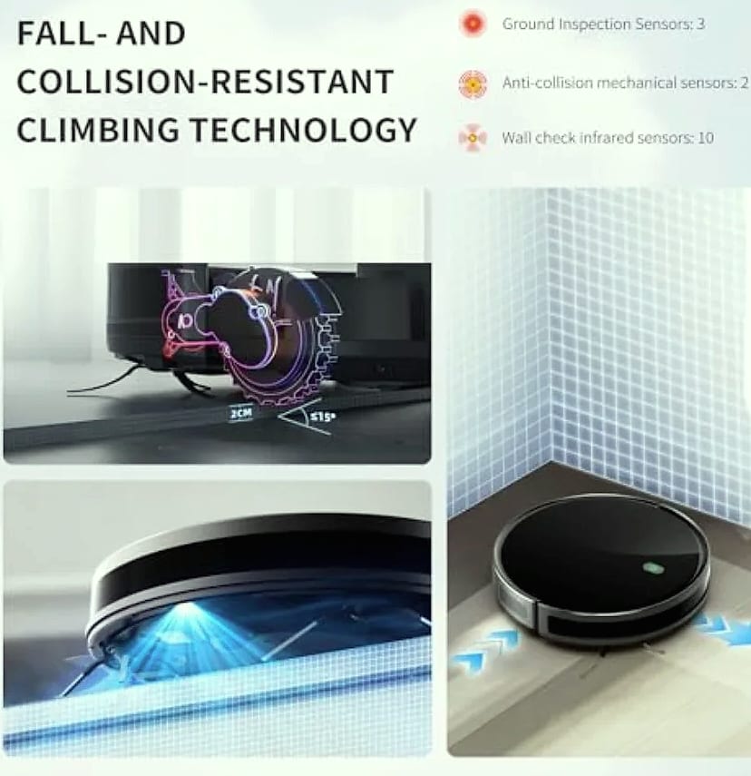 SHXI 2-in-1 Robot Vacuum and Mop Combo 3500 Pa