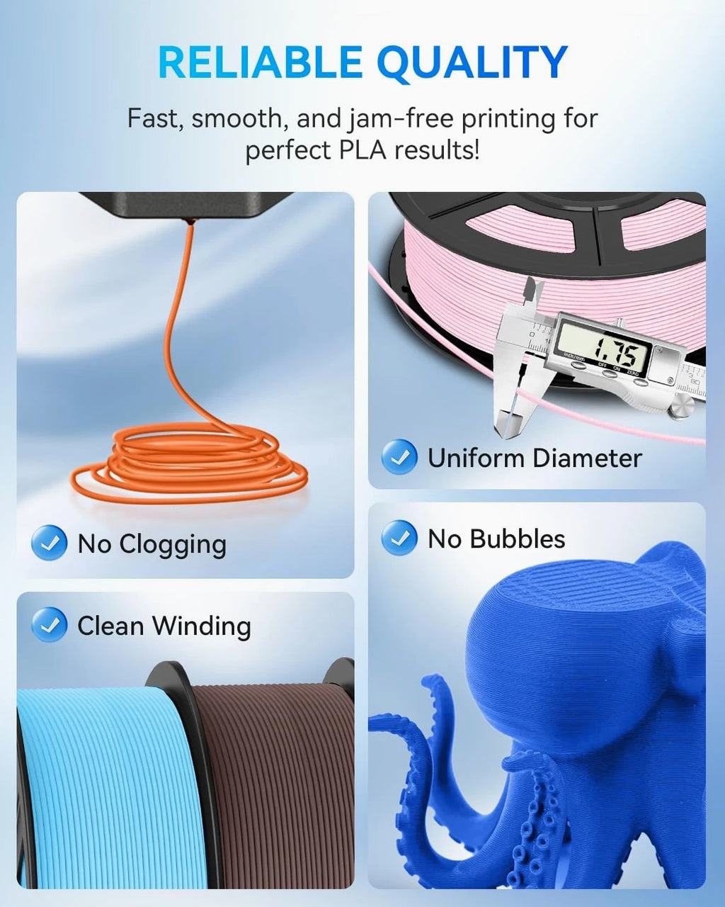 【Buy 5 Pay 3】JAYO 3D Printer Filament PLA 1.75mm 1.1KG/Spool - Fits Most FDM Print