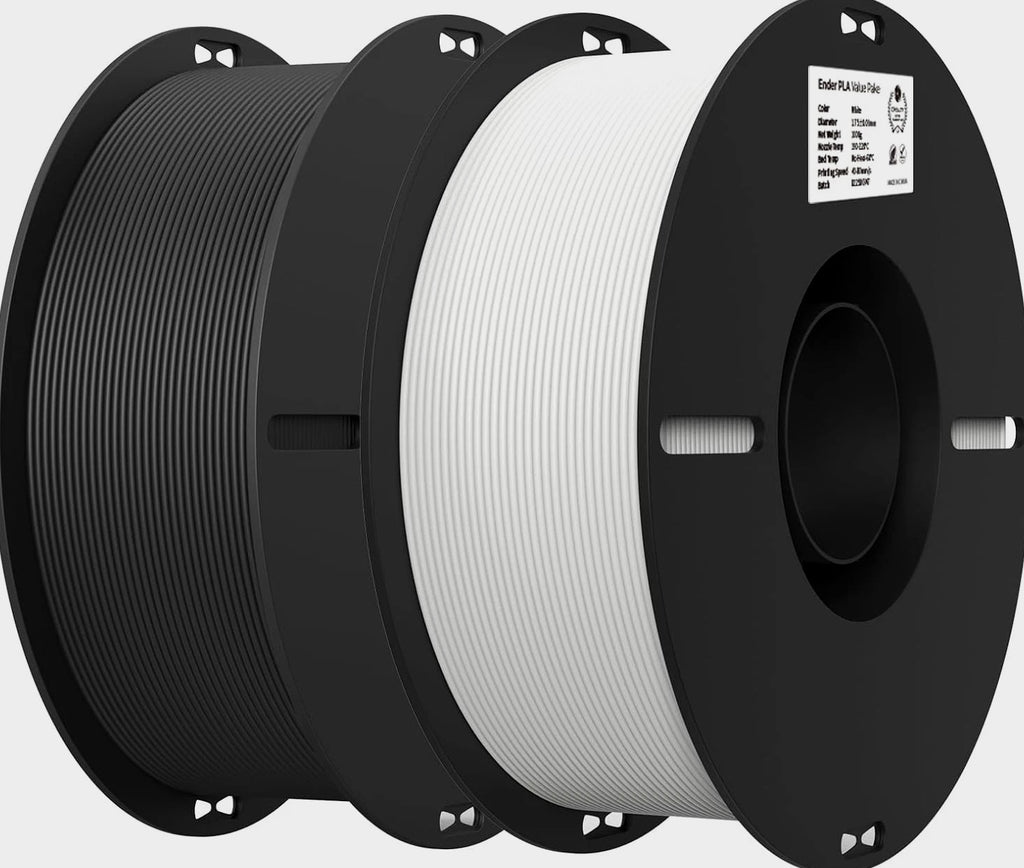 2Kg Black & White PLA 1.75Mm Filament Bundle for 3D Printing with No-Tangle Sp
