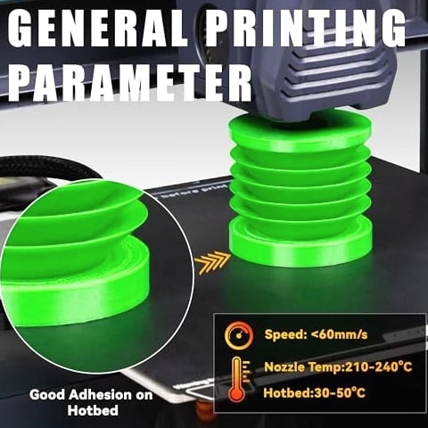 TPU Filament 1.75mm, TPU 95A Flexible 3D Printer - Traffic Yellow