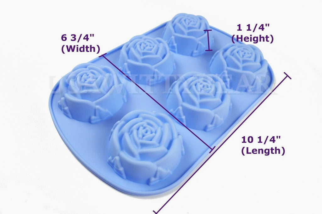 DIY 6 Cavity Rose Shaped Silicone Soap Mold Handmade for Soap Making