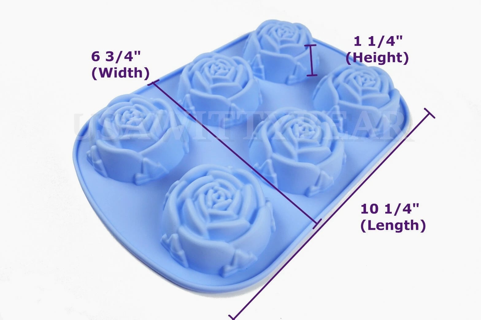 DIY 6 Cavity Rose Shaped Silicone Soap Mold Handmade for Soap Making