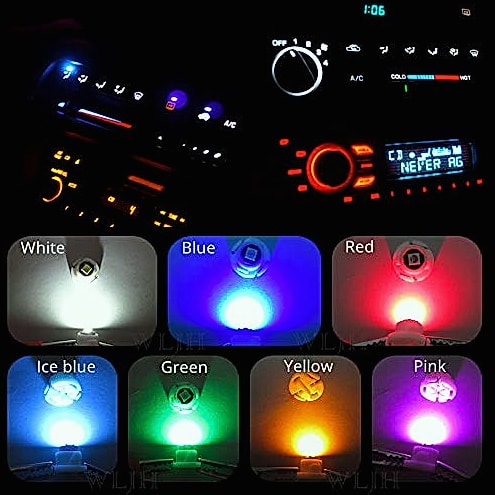 WLJH 10x Yellow T4.7/T5 Neo Wedge 3030 SMD LED Dashboard Bulbs