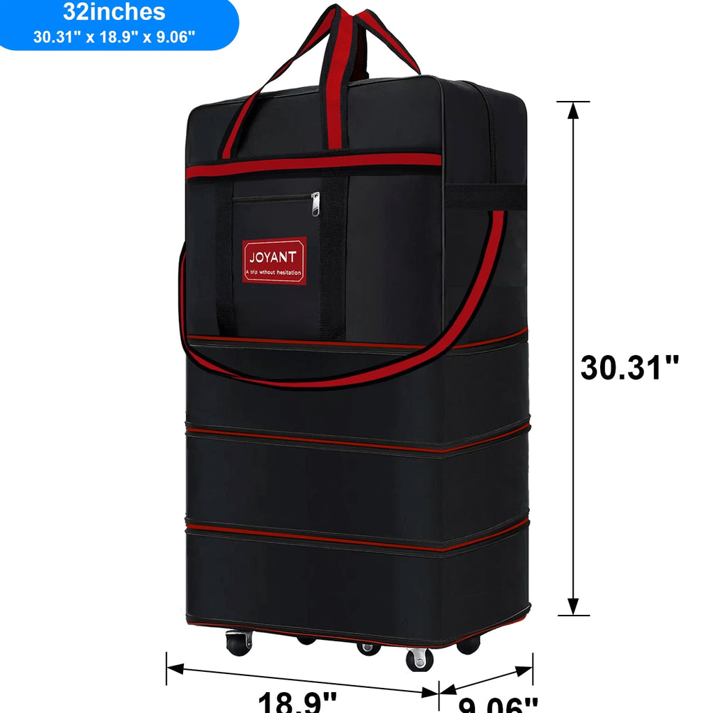 Expandable Duffle Luggage Bag 1200D Foldable Travel Bag 32"/42" w/Rolling Wheels