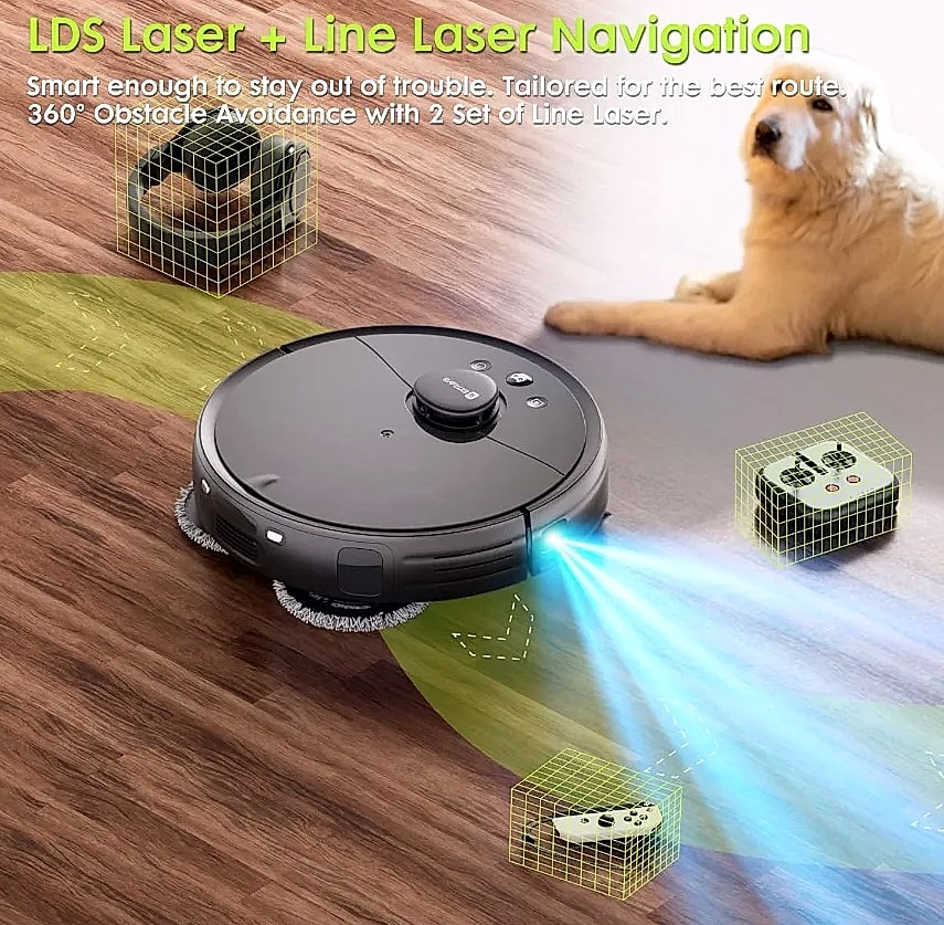 SHXI Robot Vacuum and Mop V5 with Tangle Cutter for Pet Hair