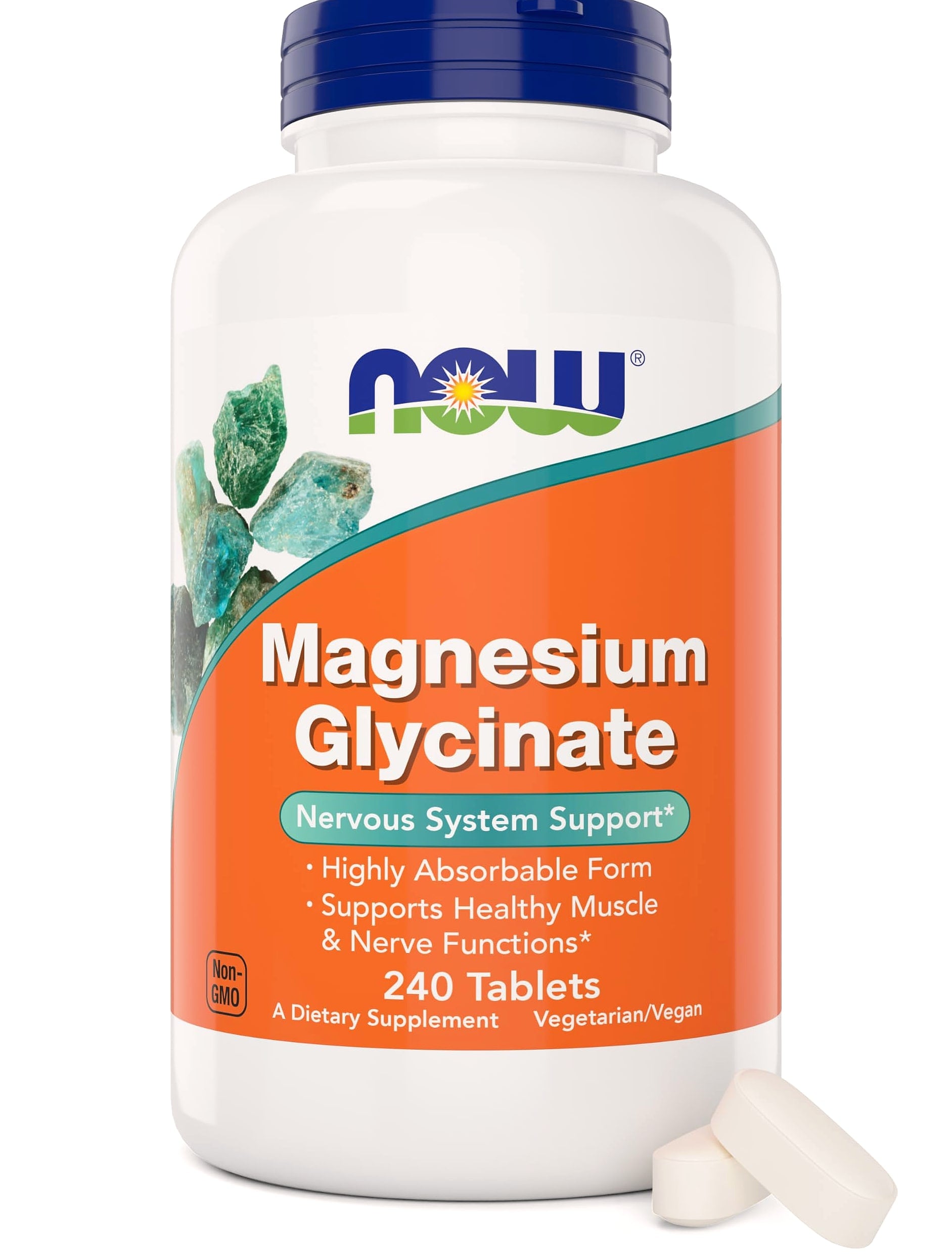 NOW Foods Magnesium Glycinate 240 Tablets for Muscle Support