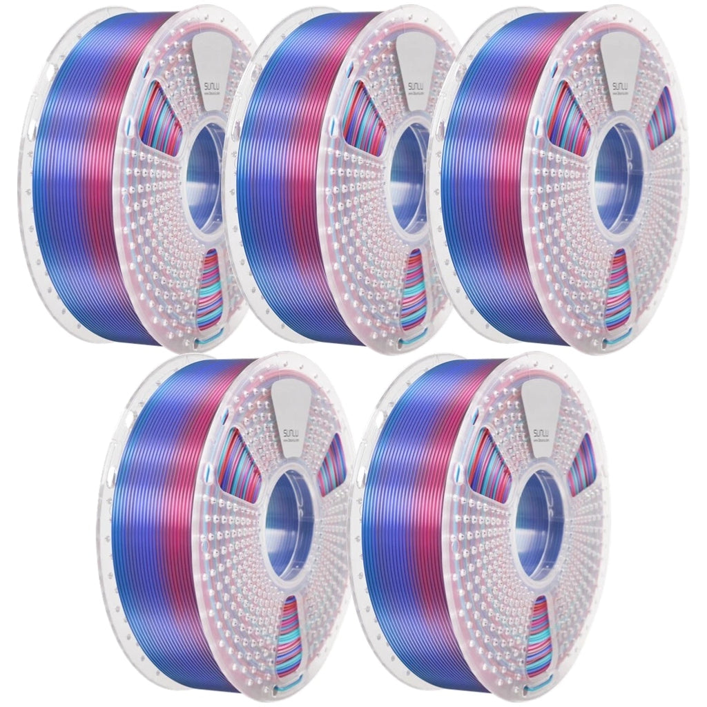 5×1KG SUNLU PLA+ SILK Filament 2.2LBS/1KG Neatly Wound Filaments For 3D Printer