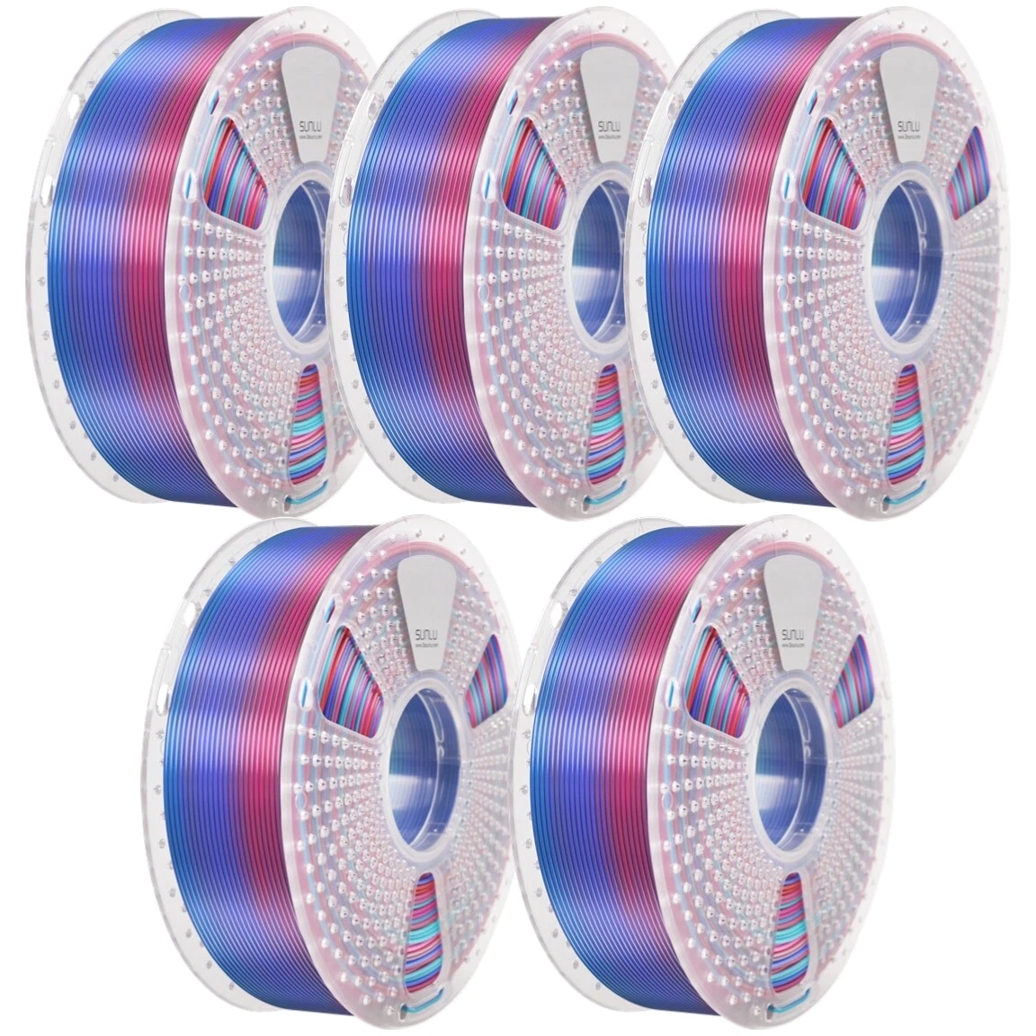 5×1KG SUNLU PLA+ SILK Filament 2.2LBS/1KG Neatly Wound Filaments For 3D Printer