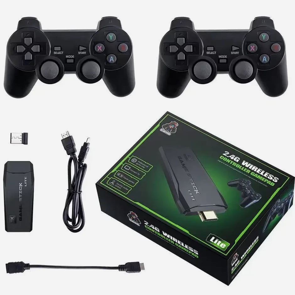 M8 Game Console Built-In 20000 + 64GB Two-Person Wireless Controller 2.4G Stick