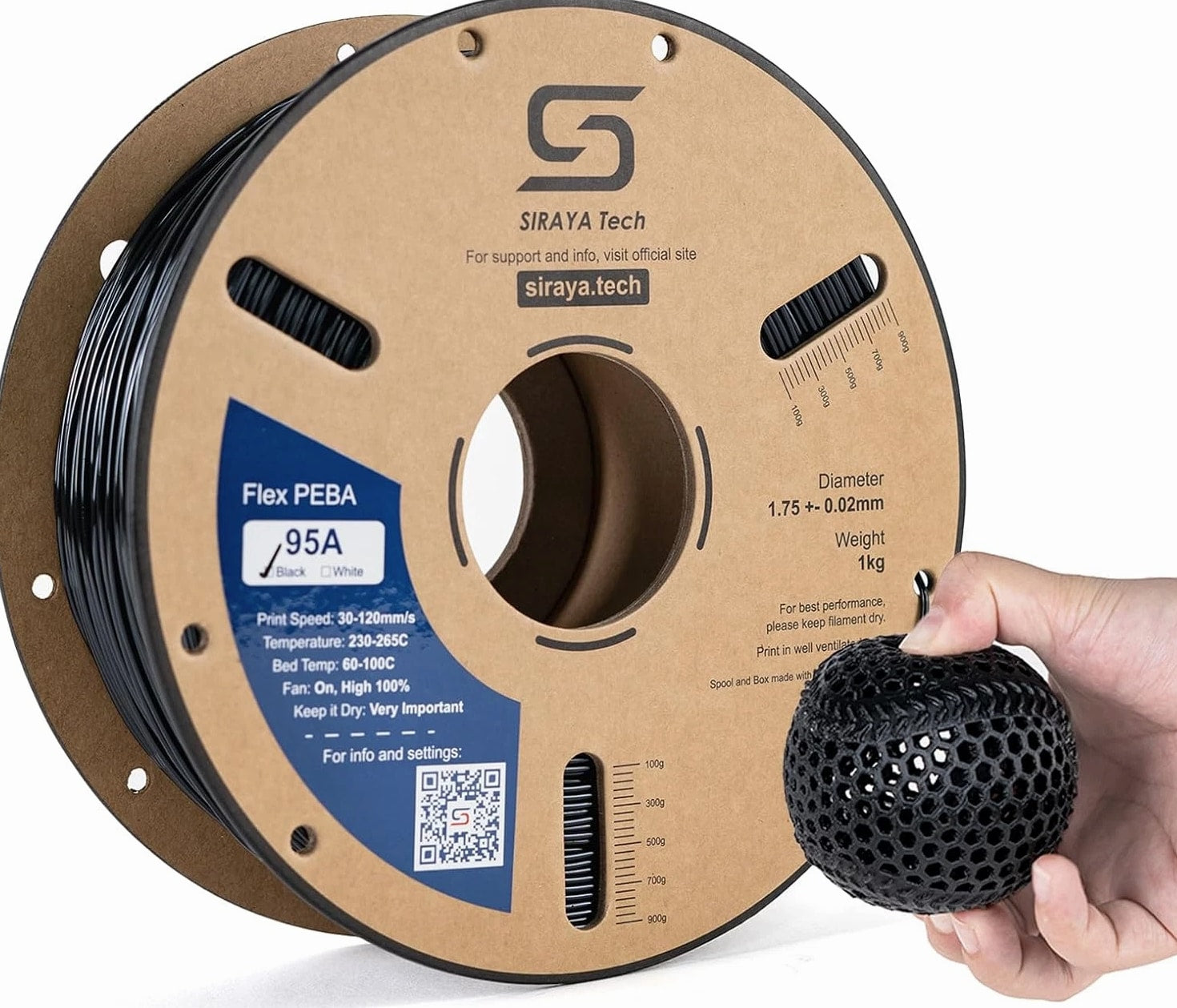 Rebound PEBA 95A Flexible Filament, the Super TPU | 78% Energy Return & 20% Lighter