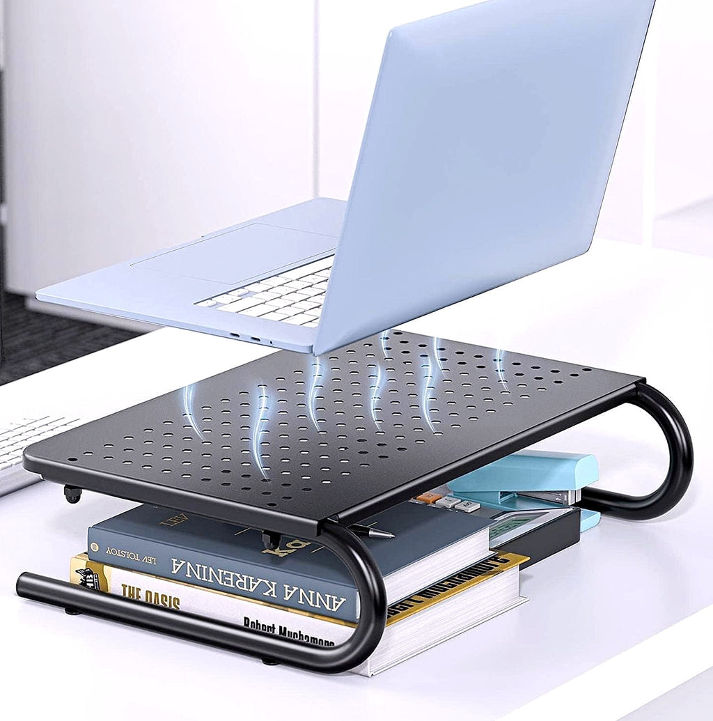 HUANUO Monitor Riser Desk Organizer with Vented Laptop Shelf