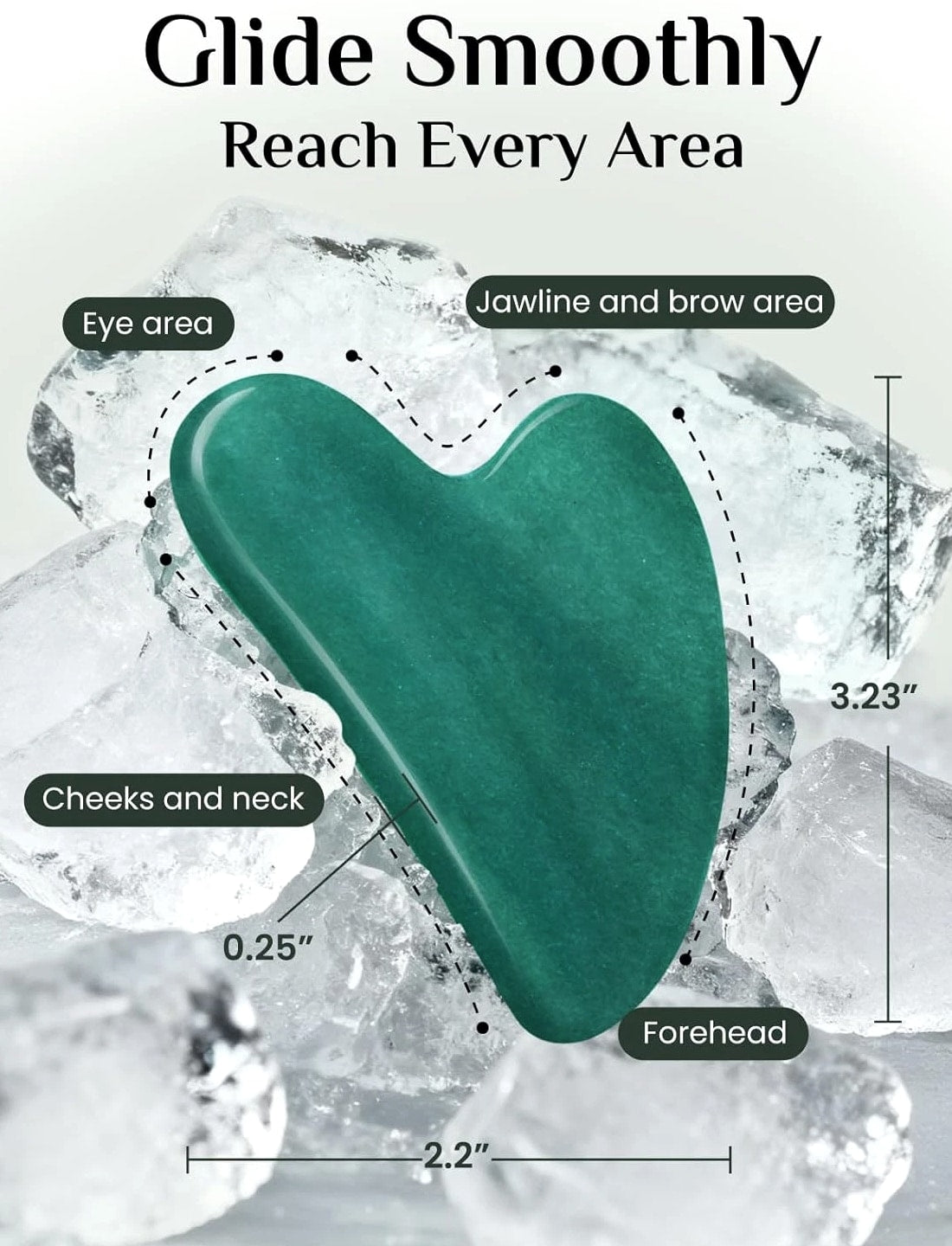 Jade Stone Gua Sha Facial Tools: Guasha Tool for Face Acupuncture Therapy, Facial