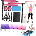 Pilates Bar Kit with Resistance Bands for Working Out, Pilates Equipment Pink