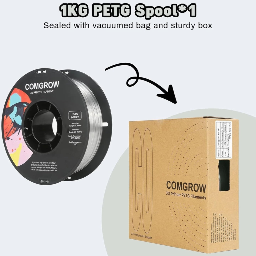 PETG 3D Printer Filament 1.75mm - High Precision, Tough 3D Printer Filament...