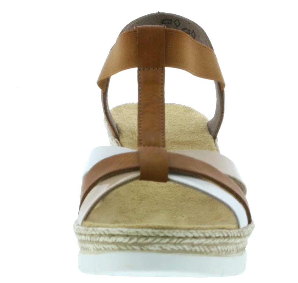 Rieker Women's Roman Wedge Sandals Brown Combi Size 5