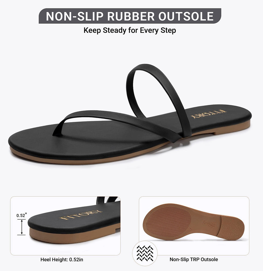 FITORY Women's Flip Flops Strappy Sandals Size 6-11