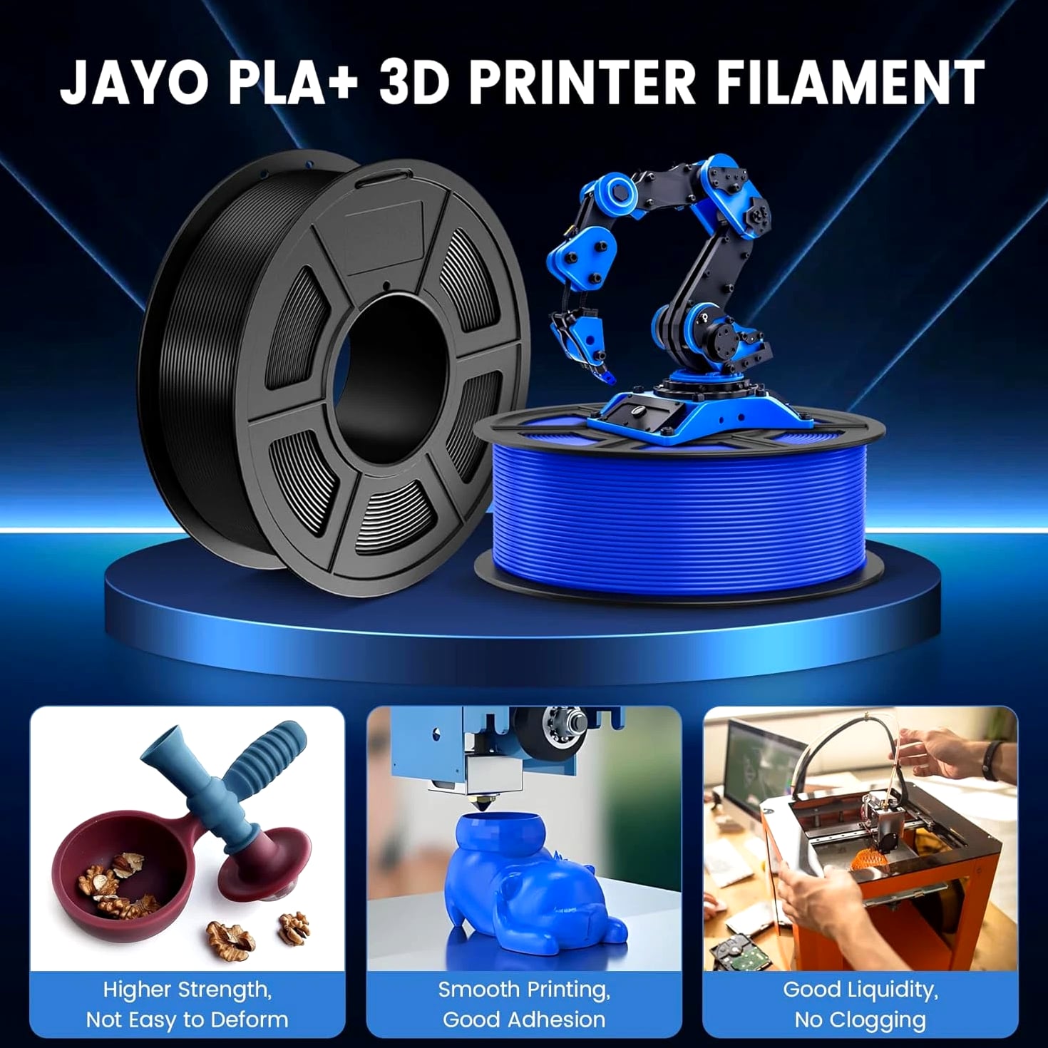【BUY 10 PAY 6】JAYO 1.1KG 3D Material High Speed Matte PETG/SILK/PETG/PLA 1.75mm