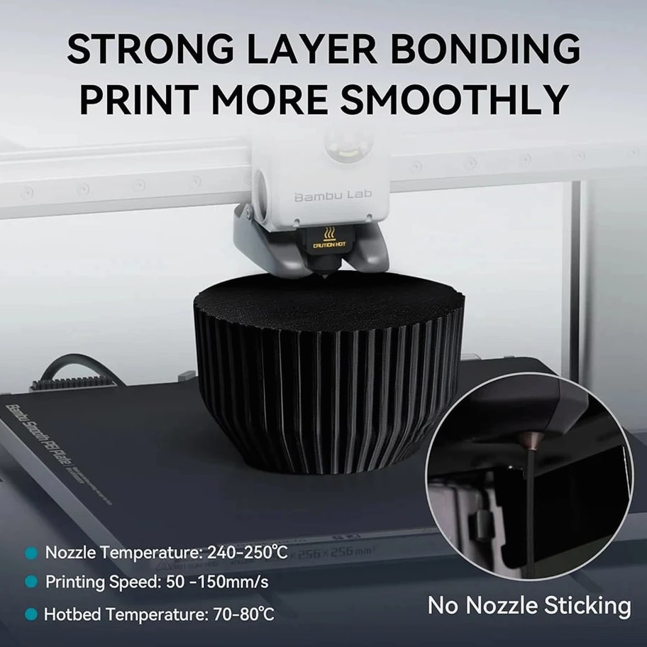 3D Printer Filament 1.75mm PETG-CF/PLA Carbon Fiber Filaments High Toughness USA
