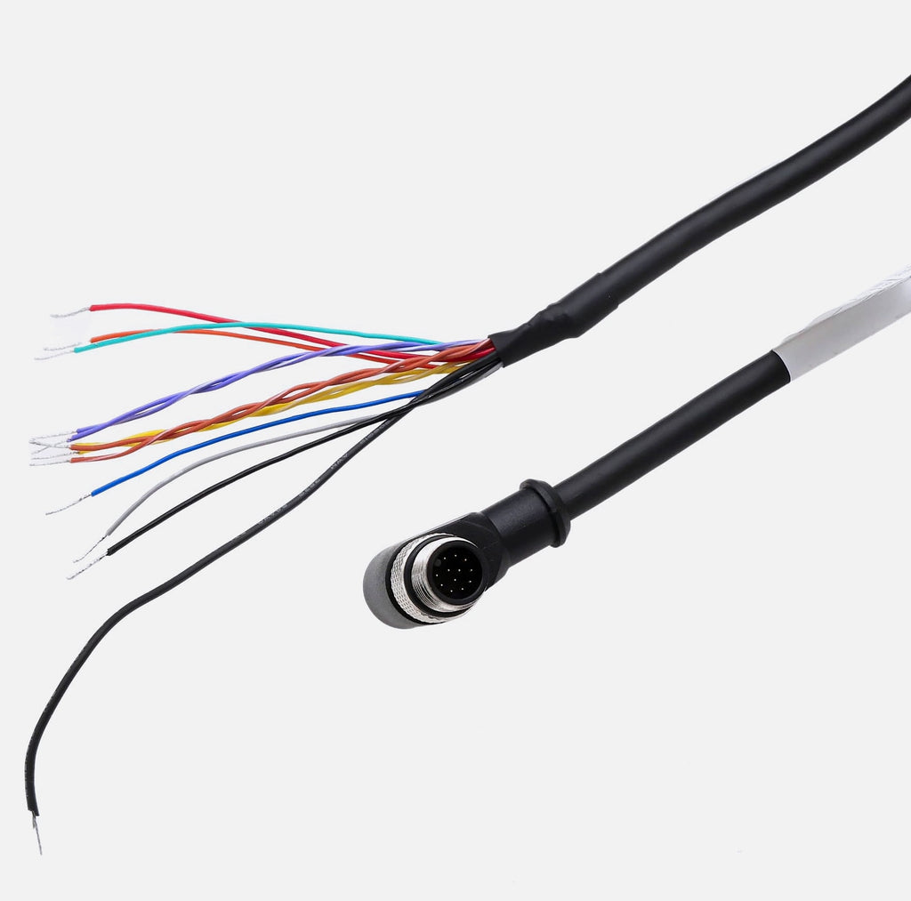HangTon GPIO Cable M12 A-Coded 12 Pole Male Angled 5m