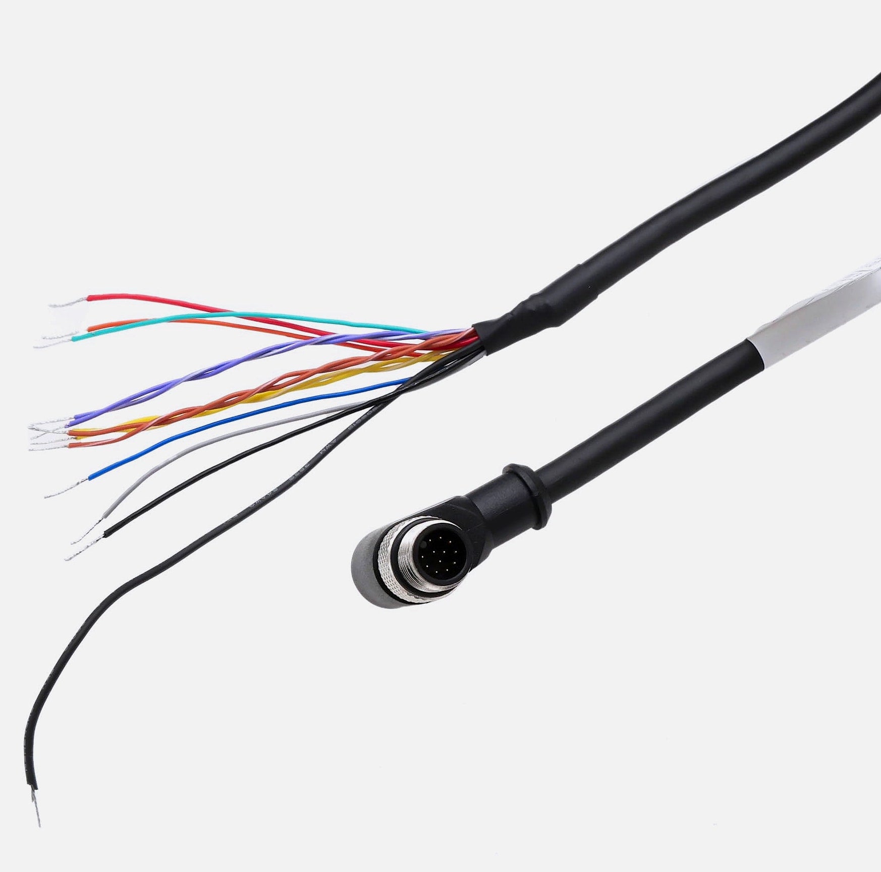 HangTon GPIO Cable M12 A-Coded 12 Pole Male Angled 5m