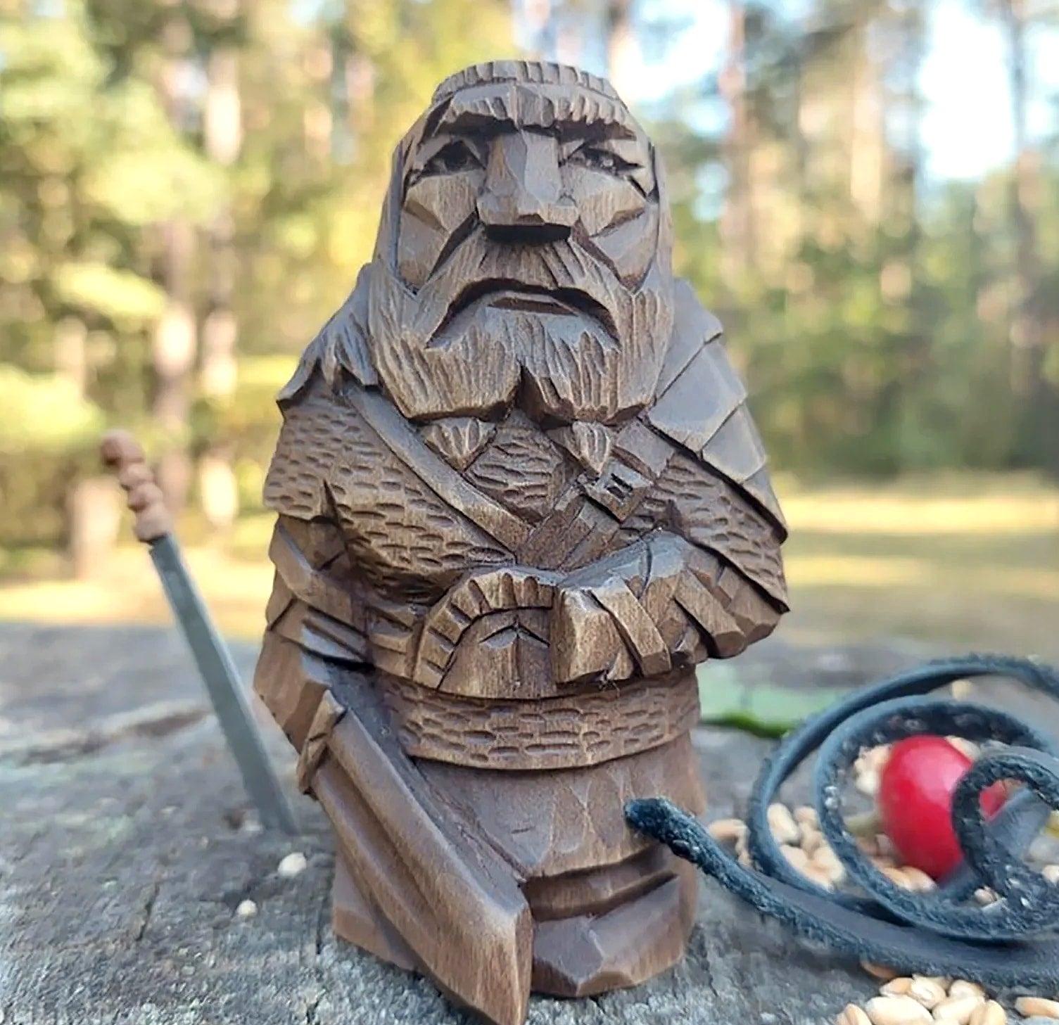 Norse Viking Warrior Resin Statue Garden Ornament