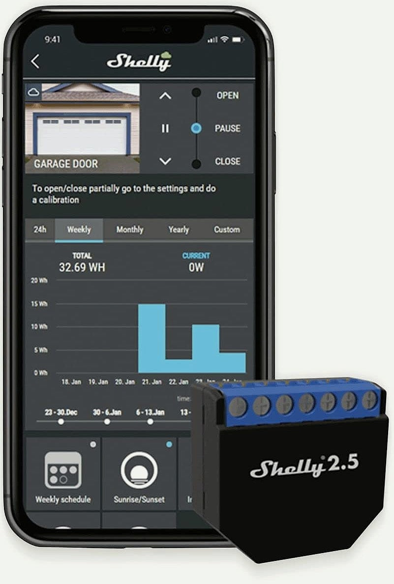 Shelly 2.5 WiFi Smart Relay Switch with Power Metering
