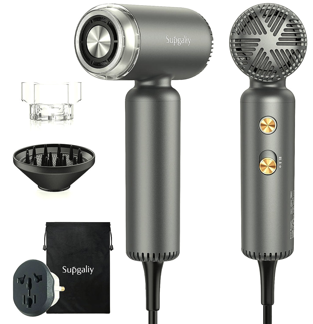SUPGALIY Dual Voltage Travel Hair Dryer, Ionic Mini Blow Dryer