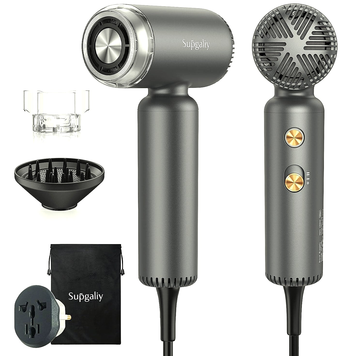 SUPGALIY Dual Voltage Travel Hair Dryer, Ionic Mini Blow Dryer