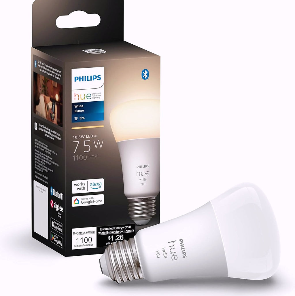 Philips Hue A19 75W Smart LED Bulb, Soft Warm White