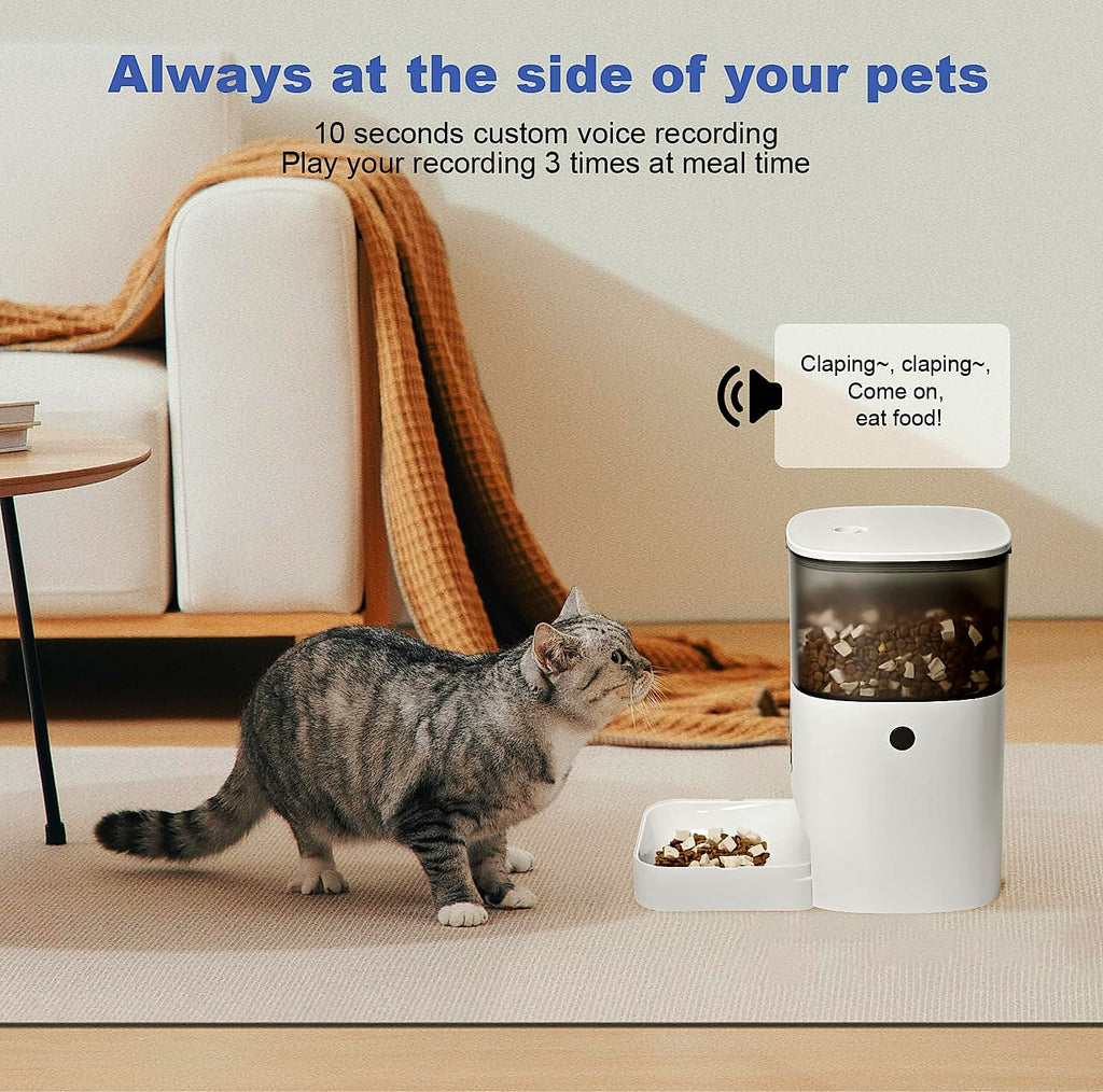 ANDOLL HOME Automatic Cat Feeder 4L with Voice Recorder