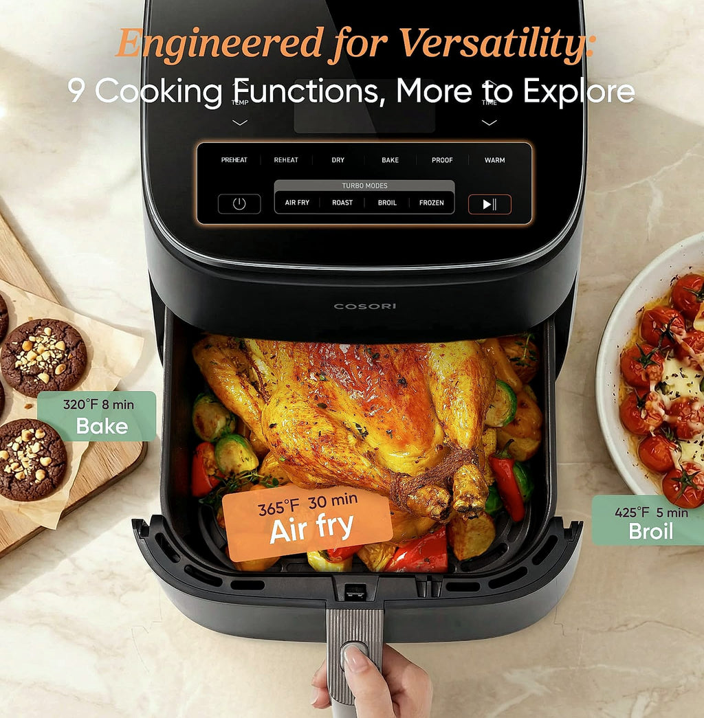 Cosori 9-in-1 Air Fryer 6 Qt, PFAS-Free Ceramic Cooking