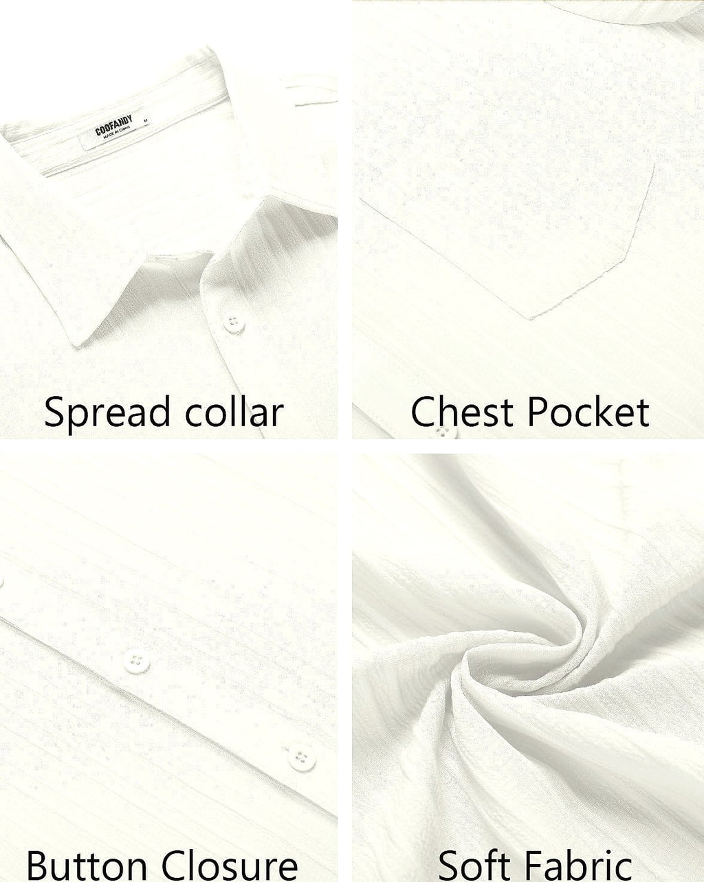 COOFANDY Men's Casual Button Down Short Sleeve Summer Beach Shirt
