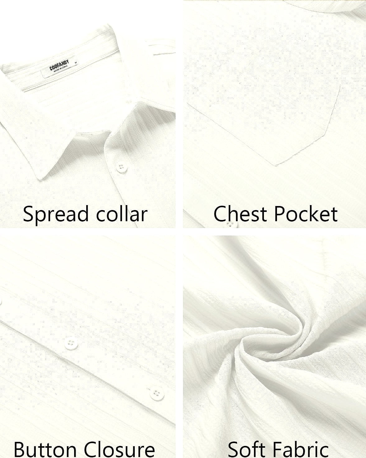 COOFANDY Men's Casual Button Down Short Sleeve Summer Beach Shirt