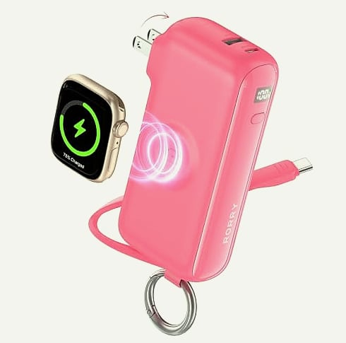 RORRY Flow 10000mAh 40W Portable Charger with Built-in USB-C Cable
