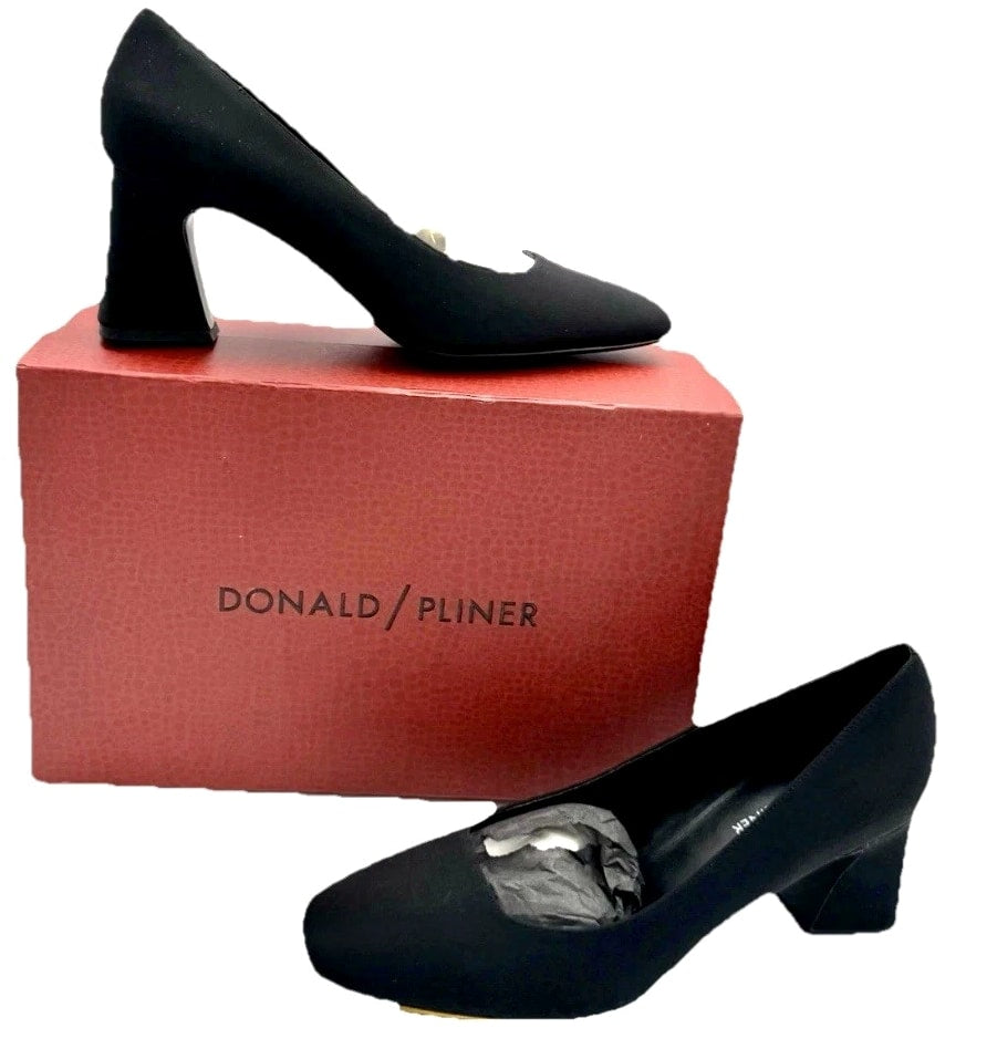 NEW Donald Pliner Womens Size 9 Crepe Elastic Parris Pump Block Heel Free Ship!