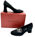 NEW Donald Pliner Womens Size 9 Crepe Elastic Parris Pump Block Heel Free Ship!