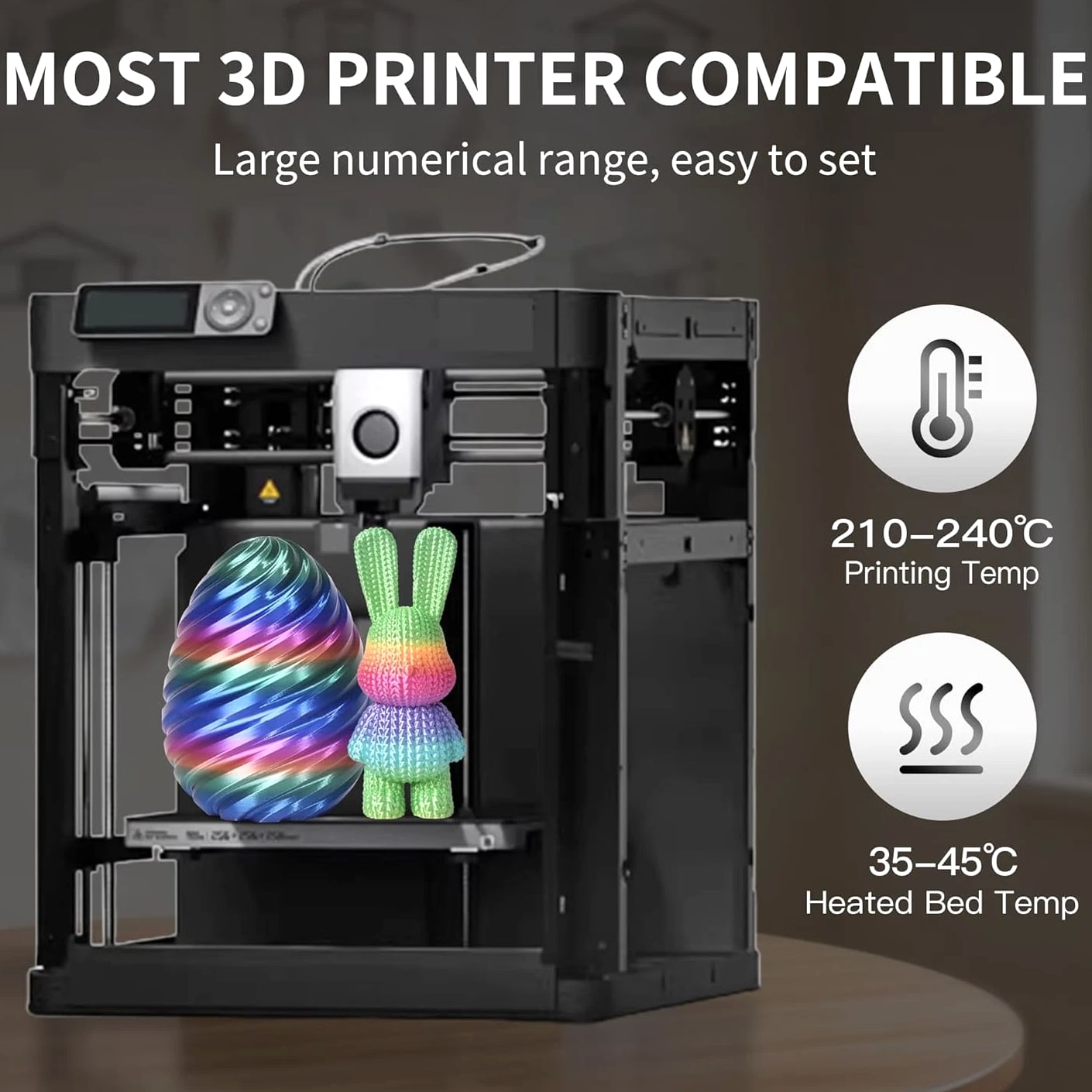 4-Pack Silk Matte Rainbow PLA Filament 1.75mm - Multicolor Fast Color Change 3D
