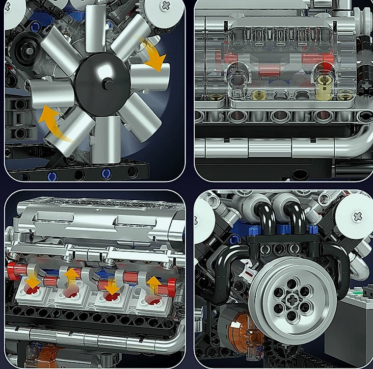 Mould King 10088 The V8 Engine Building Block Assembly Technical Car Brick Set Educational Car Engine Toys Kids Christmas Gift