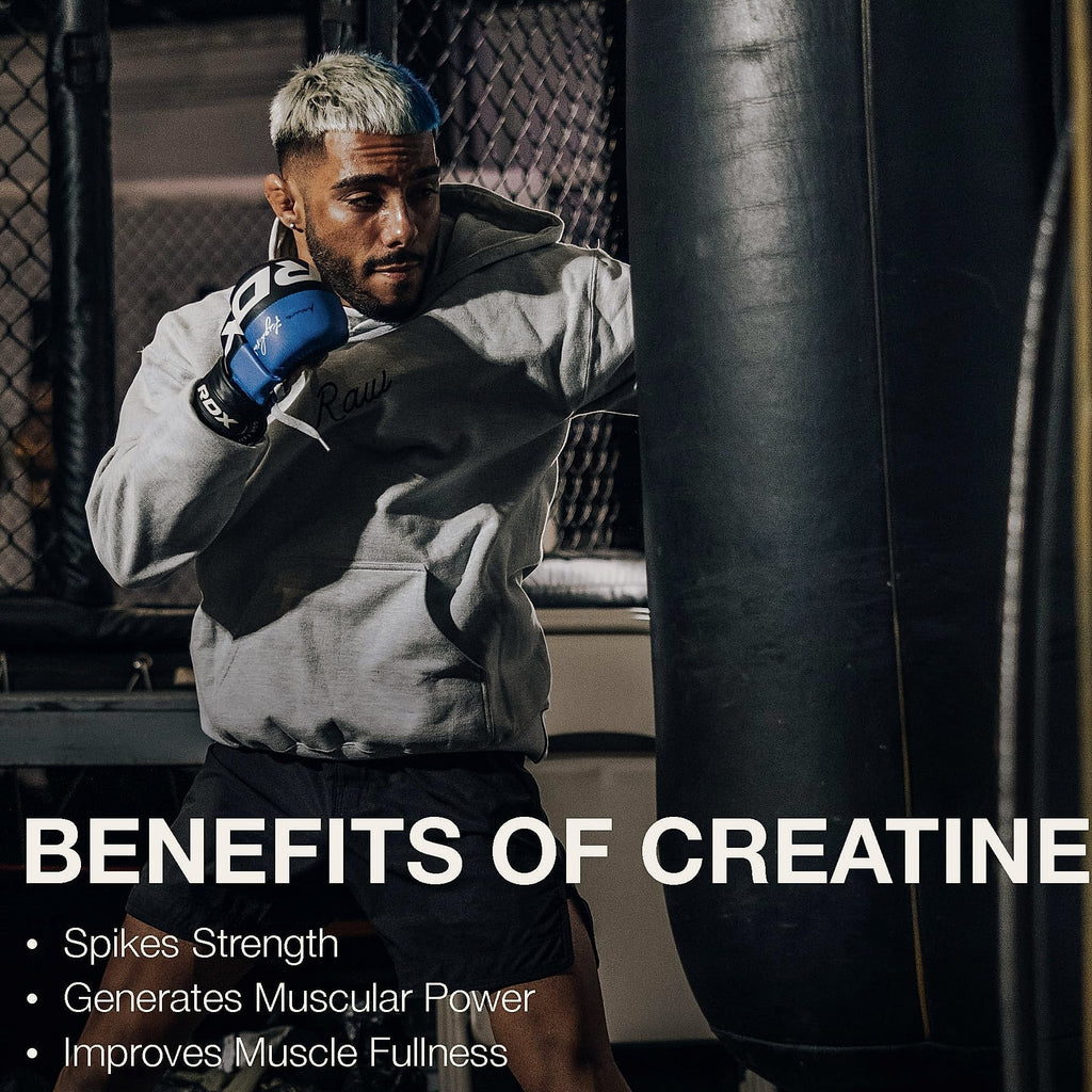RAW Nutrition Creatine Monohydrate Powder, Unflavored 30 Servings