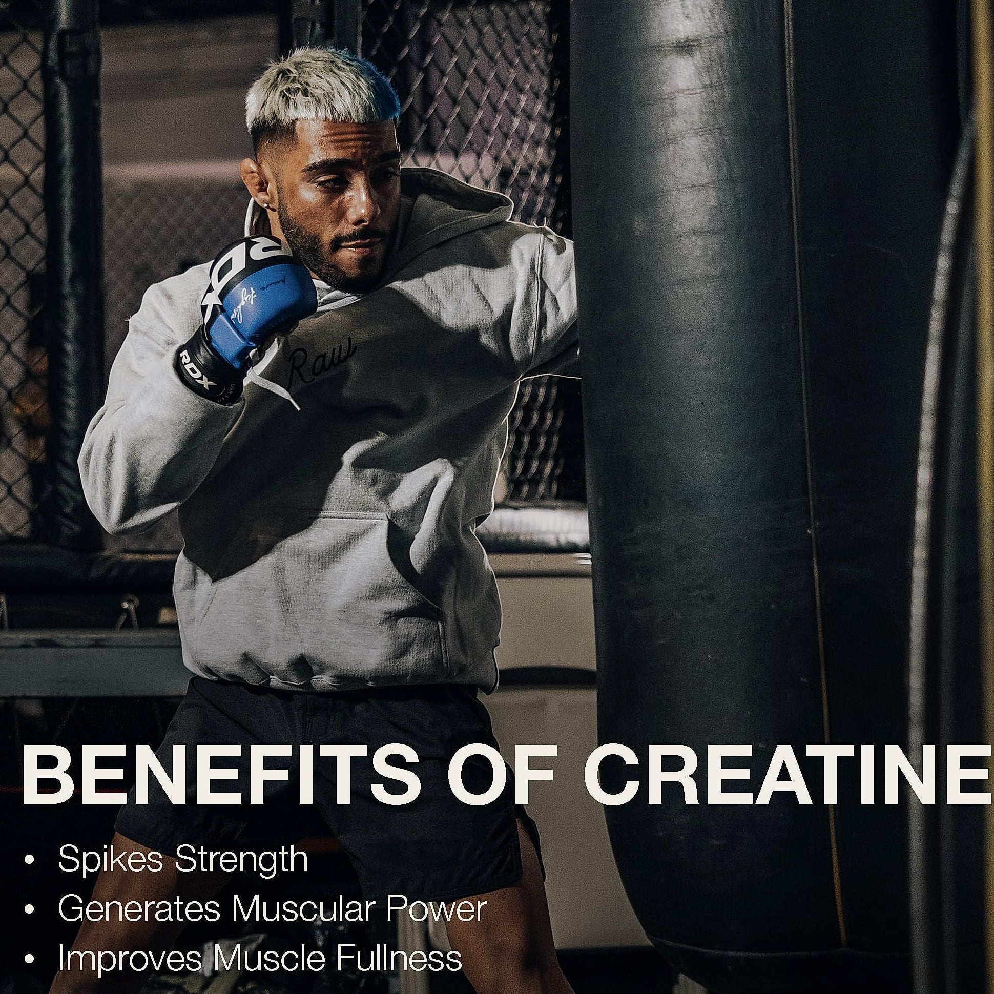RAW Nutrition Creatine Monohydrate Powder, Unflavored 30 Servings