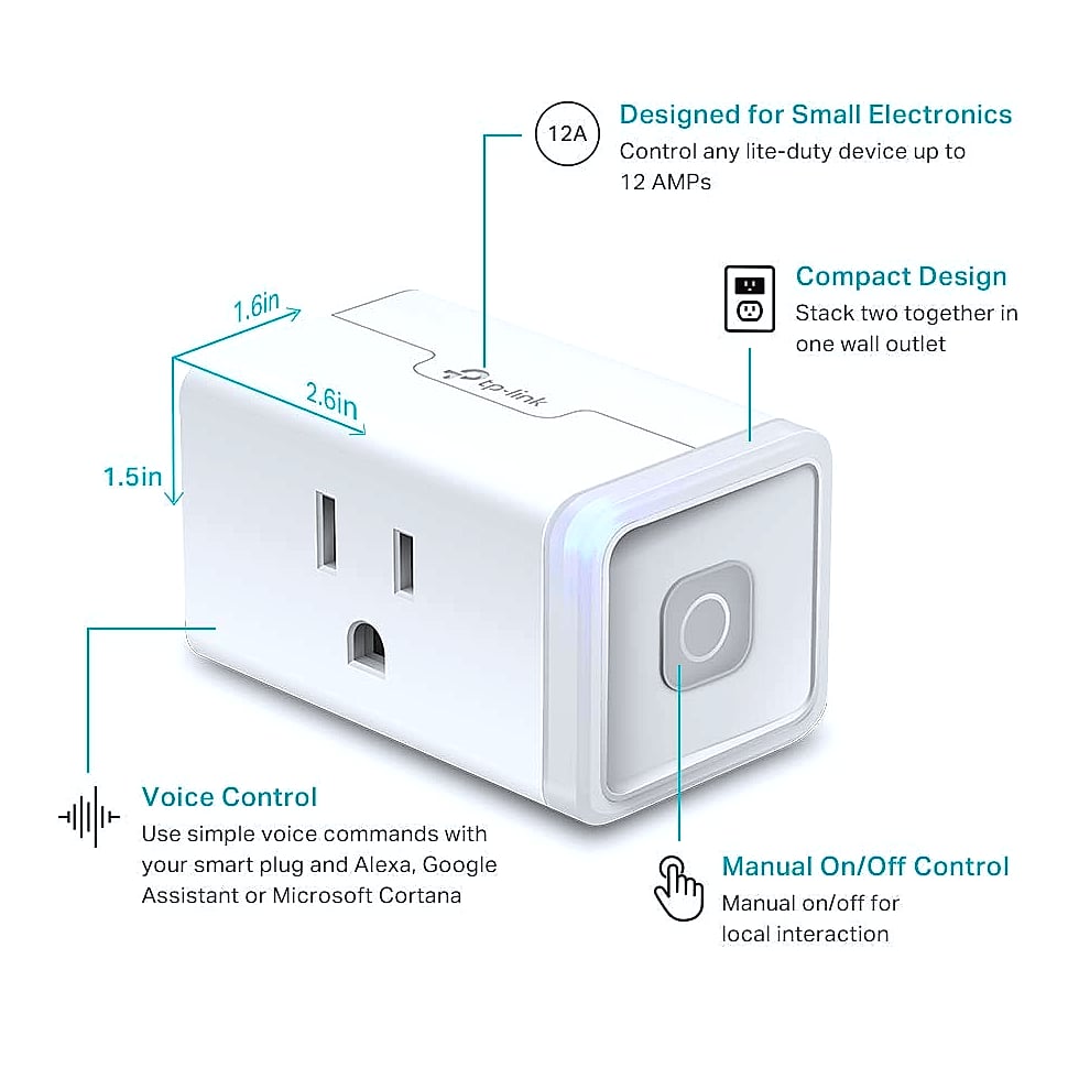 Kasa Smart Plug HS103P4 Wi-Fi Outlet 4-Pack with Voice Control