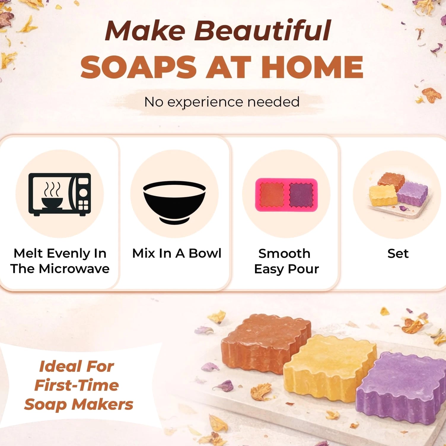 DIY Soap Making Kit Gift Set for Adults & Kids – Melt & Pour Natural Soap Making...