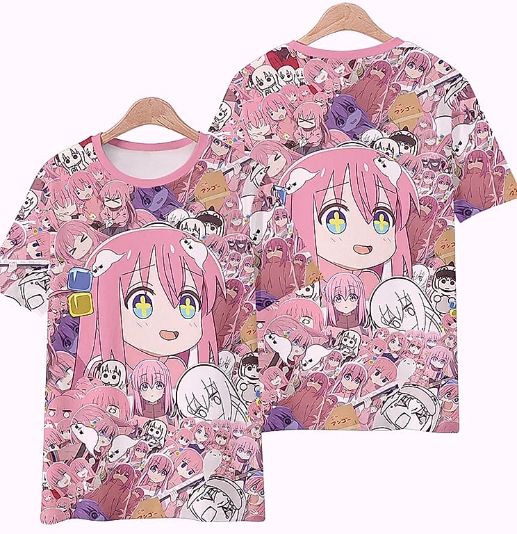 Bocchi The Rock 3D Print T-Shirt Short Sleeve