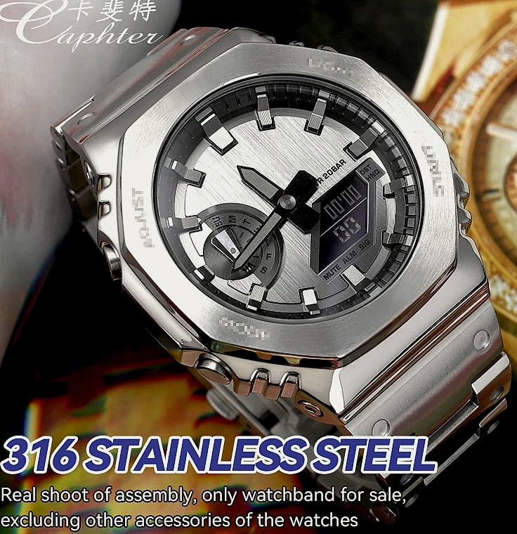 Caphter GM-2100 Metal Watchband Stainless Steel Bracelet
