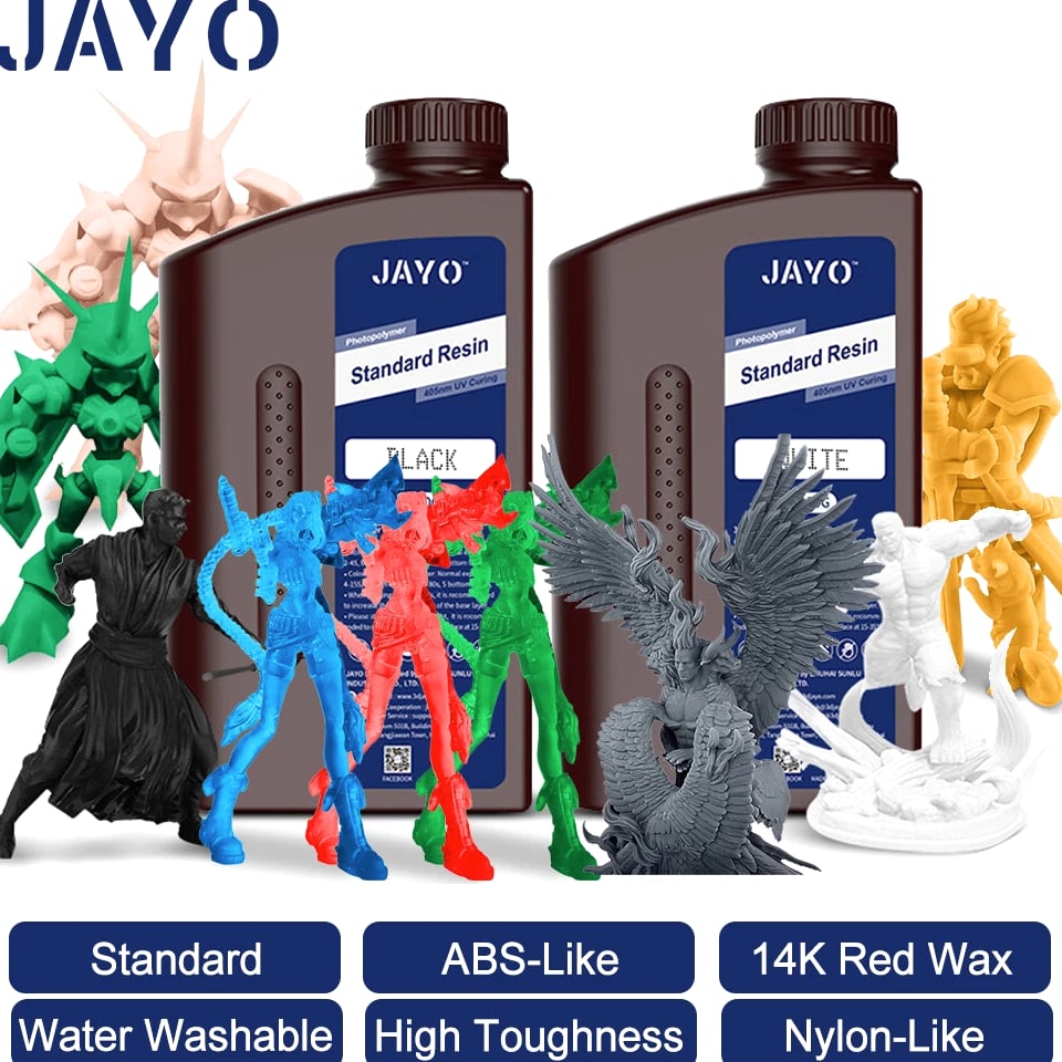 JAYO 1KG 405nm Standard/ABS-Like/Nylon-Like/Water Washable/14K UV Resin for 3D LCD