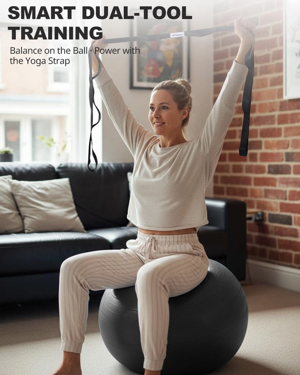 Trideer Exercise Ball for Yoga, Pilates & Fitness – Stability Ball Equipment for