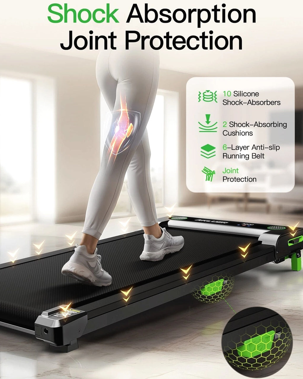 Akluer Walking Pad Under Desk Treadmill Quiet 300 LBS Capacity & Remote