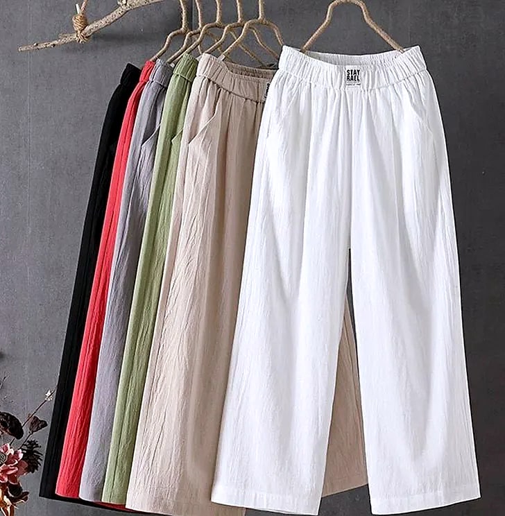 XPQBB Women's Summer Casual Pants Cotton Linen Blend